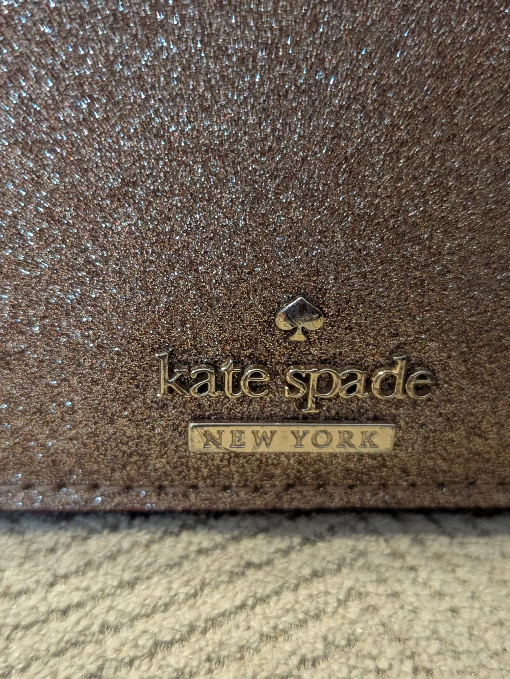 Kate Spade Glitter Storybook Rose Gold Card & Key Holder